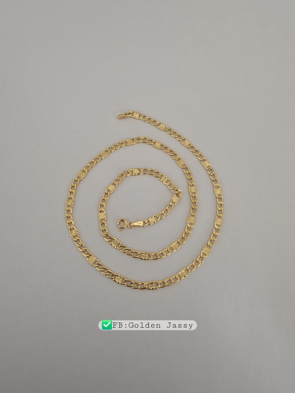 18K Real Gold Anchor Link Chain 17.75"